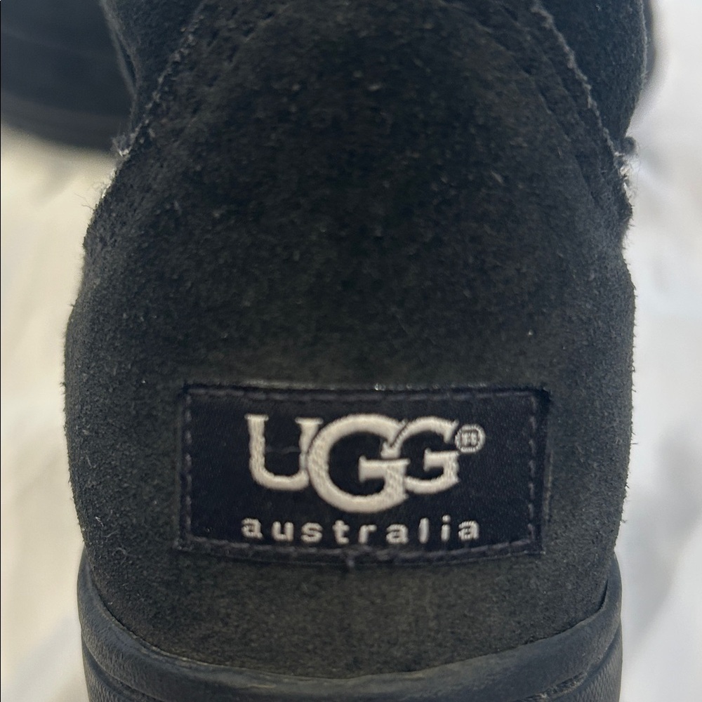 Ugg Black Winter Boots With Patterned Accents - image 2